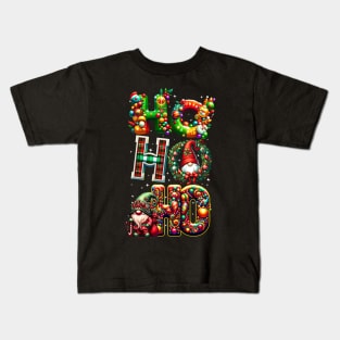 Ho Ho Ho Christmas Gnome Cute Xmas Family Kids T-Shirt